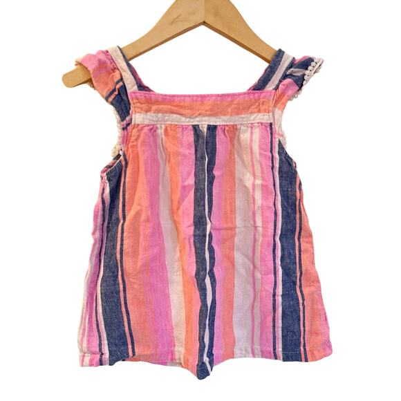 Carter's Girls Stripe Tank sz 5T Cotton Flutter Sleeve Tank - Picture 1 of 5